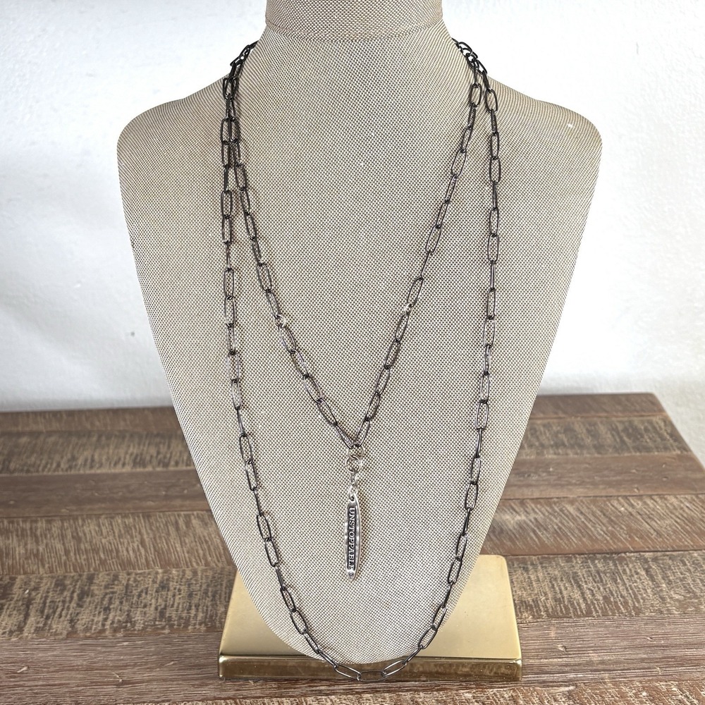 Katia Designs Unstoppable Necklace Gunmetal Silver Klink 23" Magnetic Clasp